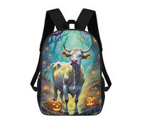 sinyumoney Halloween Cow in Forest Sac À Dos Scolaire Imprimé En 3D, Sac À Dos Tendance Pour Enfants, Sac À Dos Pour Garçons, Élèves Du Collège 17inch