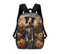 sinyumoney Halloween Dog in Witch Hat Sac À Dos Scolaire Imprimé En 3D Pour Garçons Et Filles, Sac À Dos Pour Enfants, Sac De Voyage 17inch