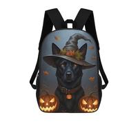 sinyumoney Halloween Dog with Witch Hat Sacs À Dos Scolaires Pour Enfants, Sac D'école Imprimé En 3D Pour Garçons, Élèves Du Primaire Et Du Collège 17inch