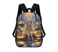 sinyumoney Halloween Forest with Pumpkins Sacs À Dos Scolaires Pour Garçons Et Filles, Sacs À Dos Décontractés Pour Le Sport, Sacs À Dos De Grande Capacité Pour L'école Primaire 17inch