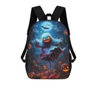 sinyumoney Halloween Ghost in Forest Sacs À Dos Pour Garçons, Cartables Imprimés En 3D, Sacs À Dos De Voyage Tendance Pour Garçons (primaire, Collège) 17inch