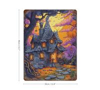 sinyumoney Halloween Haunted House -2 Plaque Murale En Métal Style Vintage, Décoration Murale Pour Garage/bar/espace Détente/café/atelier Familial15.7 x11.8