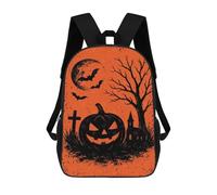 sinyumoney Halloween Night Pumpkin And Bats Sac À Dos Imprimé 3D Pour Enfants, Sac À Dos Léger Pour Écoliers Et Écoliers, Sac À Goûter Pour La Crèche 17inch