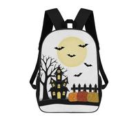 sinyumoney Halloween Night Scene with Haunted House Sacs À Dos Imprimés En 3D Pour Enfants, Sacs D'école Tendance Pour Garçons, Élèves Du Primaire Et Du Collège 17inch