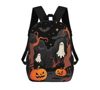 sinyumoney Halloween Night Scene with Pumpkins And Ghosts Sac À Dos Scolaire Enfant Tendance Et Décontracté, Sac À Dos Imprimé En 3D Pour Garçon, Grand Sac À Dos 17inch