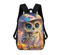 sinyumoney Halloween Owl with Witch Hat Sacs À Dos Imprimés En 3D Pour Enfants, Sacs D'école Tendance Pour Garçons, Élèves Du Primaire Et Du Collège 17inch