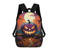 sinyumoney Halloween Pumpkin Full Moon Sacs À Dos Pour Enfants, Cartables, Sacs À Dos Scolaires Imprimés En 3D, Sacs À Dos De Voyage Tendance Pour Enfants (primaire, Collège) 17inch