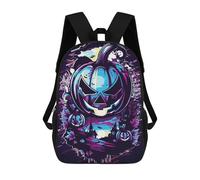 sinyumoney Halloween Pumpkin Glitch Art Sac À Dos Pour Garçons Et Adolescents, Sacs À Dos Pour Filles, Sacs À Dos Pour Tout-petits, Sacs À Livres Pour L'école Primaire Et Le Collège 17inch