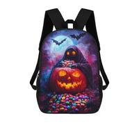 sinyumoney Halloween Pumpkin & Grim Reaper Sacs À Dos Scolaires Pour Enfants, Sac D'école Imprimé En 3D Pour Garçons, Élèves Du Primaire Et Du Collège 17inch