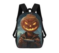 sinyumoney Halloween Pumpkin Head Holding Knife Sacs À Dos Imprimés En 3D Pour Enfants, Sacs D'école Tendance Pour Garçons, Élèves Du Primaire Et Du Collège 17inch
