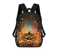 sinyumoney Halloween Pumpkin Light Sacs À Dos Imprimés En 3D Pour Enfants 17inch Sacs À Dos Tendance Et Décontractés Pour La Journée, Sacs De Voyage, Sacs À Dos D'extérieur Pour Garçons Et Filles