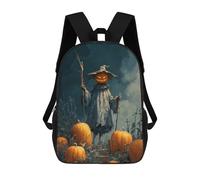 sinyumoney Halloween Pumpkin Scarecrow in A Field Sacs À Dos Pour Enfants, Sac À Dos Scolaire, Sac À Dos Imprimé En 3D Pour Enfants, Sac À Dos De Voyage, Sac À Livres, Sac D'école Pour Enfants 17inch