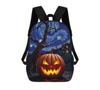 sinyumoney Halloween Pumpkin Starry Night Sac À Dos Scolaire Pour Adolescents, Imprimé En 3D, Ajustable, À Poches Tendance, Pour Enfants, Garçons, Filles, Étudiants Et Adolescents 17inch