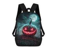 sinyumoney Halloween Pumpkin with Full Moon Sacs À Dos Scolaires Pour Garçons Et Filles, Sacs À Dos Décontractés Pour Le Sport, Sacs À Dos De Grande Capacité Pour L'école Primaire 17inch
