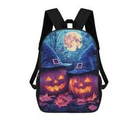 sinyumoney Halloween Pumpkins with Witch Hats Sacs À Dos Pour Enfants, Sac À Dos Scolaire, Sac À Dos Imprimé En 3D Pour Enfants, Sac À Dos De Voyage, Sac À Livres, Sac D'école Pour Enfants 17inch