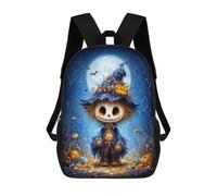 sinyumoney Halloween Scarecrow with Witch Hat Sac À Dos Enfant Tendance Et Amusant, Sac À Dos Pour Garçons Et Adolescents, Sac D'école Imprimé En 3D Pour Garçons 17inch
