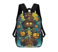 sinyumoney Halloween Ship with Girl Sac À Dos Imprimé En 3D, Sac D'école Décontracté Et Tendance Pour Enfants, Sac D'école Pour Garçons, Collégiens 17inch