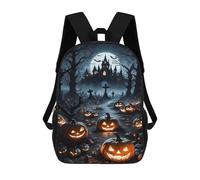 sinyumoney Halloween Spooky Night Scene 17inch Sacs À Dos Scolaires Imprimés En 3D - Sacs À Dos Tendance Pour Garçons Du Primaire Et Du Collège