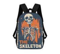 sinyumoney Halloween The Skeleton Sac À Dos Scolaire Pour Enfants Imprimé En 3D, Idéal Pour Les Voyages Et Les Livres 17inch