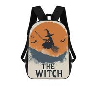 sinyumoney Halloween The Witch Sac À Dos Scolaire Pour Filles Et Garçons, Grande Capacité, Léger, Pour Enfants Et Étudiants 17inch