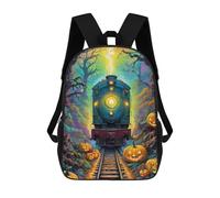 sinyumoney Halloween Train Through The Woods Sac À Dos Scolaire Pour Enfants, Imprimé En 3D, Pour Garçons, Élèves Du Primaire Et Du Collège 17inch