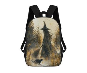 sinyumoney Halloween Witch And Cat Sacs À Dos, Sac À Dos Enfant, Sac D'école, Sac À Dos De Voyage Imprimé En 3D, Accessoire De Mode, Sac À Dos Imperméable Pour Enfants 17inch