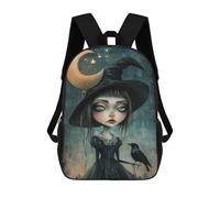 sinyumoney Halloween Witch Art Print 17inch Sacs À Dos Scolaires Imprimés En 3D - Sacs À Dos Tendance Pour Garçons Du Primaire Et Du Collège