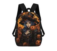 sinyumoney Halloween Witch Art Print Sac À Dos Pour Garçons Et Adolescents, Sacs À Dos Pour Filles, Sacs À Dos Pour Tout-petits, Sacs À Livres Pour L'école Primaire Et Le Collège 17inch