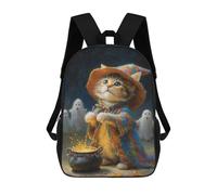 sinyumoney Halloween Witch Cat Brew Sacs À Dos Pour Enfants, Sac À Dos Scolaire Imprimé En 3D Pour Enfants, Sac À Dos De Voyage, Sac À Livres Pour Enfants 17inch Sac D'école