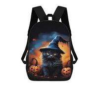 sinyumoney Halloween Witch Cat Decor Sacs À Dos Pour Enfants, Sac À Dos Scolaire Imprimé En 3D Pour Enfants, Sac À Dos De Voyage, Sac À Livres Pour Enfants 17inch Sac D'école