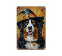 sinyumoney Halloween Witch Dog Decor Plaque Murale En Métal Style Vintage, Décoration Murale Pour Garage/bar/espace Détente/café/atelier Familial11.8 x7.9