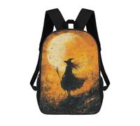 sinyumoney Halloween Witch Moon Painting -1 Sac À Dos Enfant, Sac À Dos Anime, Grand Sac À Dos Enfant, Sac À Dos Imprimé En 3D Pour Enfants, Cartable, Cartable Pour Garçons Et Filles 17inch