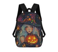 sinyumoney Halloween Witch with Pumpkin 4 Sac À Dos Enfant Tendance Et Amusant, Sac À Dos Pour Garçons Et Adolescents, Sac D'école Imprimé En 3D Pour Garçons 17inch