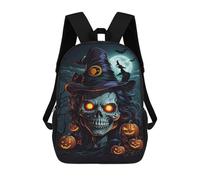 sinyumoney Halloween Witch with Pumpkins-2 Sacs À Dos Pour Enfants, Sac À Dos Scolaire Imprimé En 3D Pour Enfants, Sac À Dos De Voyage, Sac À Livres Pour Enfants 17inch Sac D'école