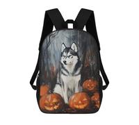 sinyumoney Halloween Wolf Painting Artwork Sac À Dos Imprimé En 3D, Sac D'école Décontracté Et Tendance Pour Enfants, Sac D'école Pour Garçons, Collégiens 17inch