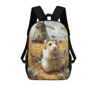 sinyumoney Hamster in Wheat Field Sac À Dos Scolaire Tendance, Sac À Dos Imperméable Et Décontracté Pour Hommes Et Femmes 17inch