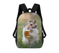 sinyumoney Hamster Sipping A Beer Sac À Dos Scolaire Pour Adolescents, Imprimé En 3D, Ajustable, À Poches Tendance, Pour Enfants, Garçons, Filles, Étudiants Et Adolescents 17inch