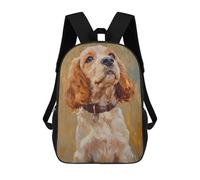 sinyumoney Hand-Painted Cocker Spaniel Artwork Sac À Dos Scolaire Pour Enfants, Imprimé En 3D, Pour Garçons, Élèves Du Primaire Et Du Collège 17inch