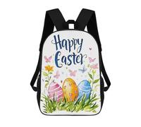 sinyumoney Happy Easter Wishes Sac À Dos Avec Poche, Sacs À Dos Imprimés En 3D, Sacs De Voyage, Sacs À Livres, Sacs D'école Pour Enfants 17inch