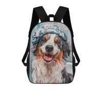sinyumoney Happy Wet Dog with Hat Sac À Dos Scolaire Pour Enfants 17 Pouces, Sac À Dos Décontracté Pour Les Voyages, Grand Sac À Dos De Jour Pour Garçons Et Filles 17inch