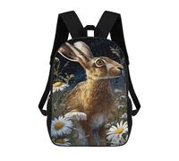 sinyumoney Hare in Daisy Field Sacs À Dos 17 Pouces Pour Enfants, Sacs D'école Imprimés En 3D Pour Élèves Du Primaire Et Du Collège, Garçons Et Filles
