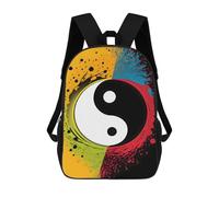 sinyumoney Harmony in Color Yin Yang Sac À Dos Avec Poche, Sacs À Dos Imprimés En 3D, Sacs De Voyage, Sacs À Livres, Sacs D'école Pour Enfants 17inch