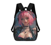 sinyumoney Haruno Sakura Biker Style Sac À Dos Enfant, Sac D'école, Sac À Dos Imprimé 3D Avec Motif De Dessin Animé, Grande Capacité, Pour Garçons Et Filles 17inch
