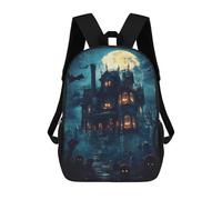 sinyumoney Haunted Mansion Halloween Sac À Dos Scolaire Pour Filles Et Garçons, Grande Capacité, Léger, Pour Enfants Et Étudiants 17inch