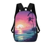 sinyumoney Hawaii Retro Waves Pixel Sac À Dos Pour Garçons Et Adolescents, Sacs À Dos Pour Filles, Sacs À Dos Pour Tout-petits, Sacs À Livres Pour L'école Primaire Et Le Collège 17inch