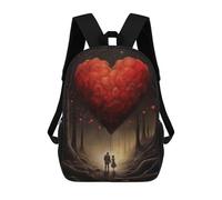sinyumoney Heart in The Forest Sac À Dos Scolaire Imprimé En 3D, Sac À Dos Décontracté Pour Enfants, Sac D'école Imprimé En 3D Pour Garçons, Primaire Et Collège 17inch