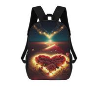 sinyumoney Heart of Roses Sacs À Dos Scolaires Pour Garçons Et Filles, Sacs À Dos Décontractés Pour Le Sport, Sacs À Dos De Grande Capacité Pour L'école Primaire 17inch