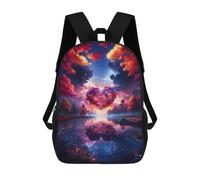 sinyumoney Heart-Shaped Clouds Over A Serene Lake Sac À Dos Scolaire Imprimé En 3D Pour Enfants, Sac À Dos De Voyage, Sac Tendance Et Décontracté Pour Écoliers 17inch