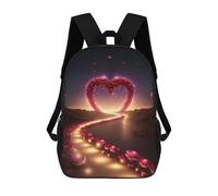 sinyumoney Heart-Shaped Path of Love Sac À Dos Scolaire Pour Enfants Imprimé En 3D, Idéal Pour Les Voyages Et Les Lectures, Pour Les Garçons Et Les Élèves Du Primaire 17inch