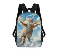 sinyumoney Heavenly Angel Cat Flying Sac À Dos Enfant, Sac D'école, Sac À Dos Imprimé 3D Avec Motif De Dessin Animé, Grande Capacité, Pour Garçons Et Filles 17inch